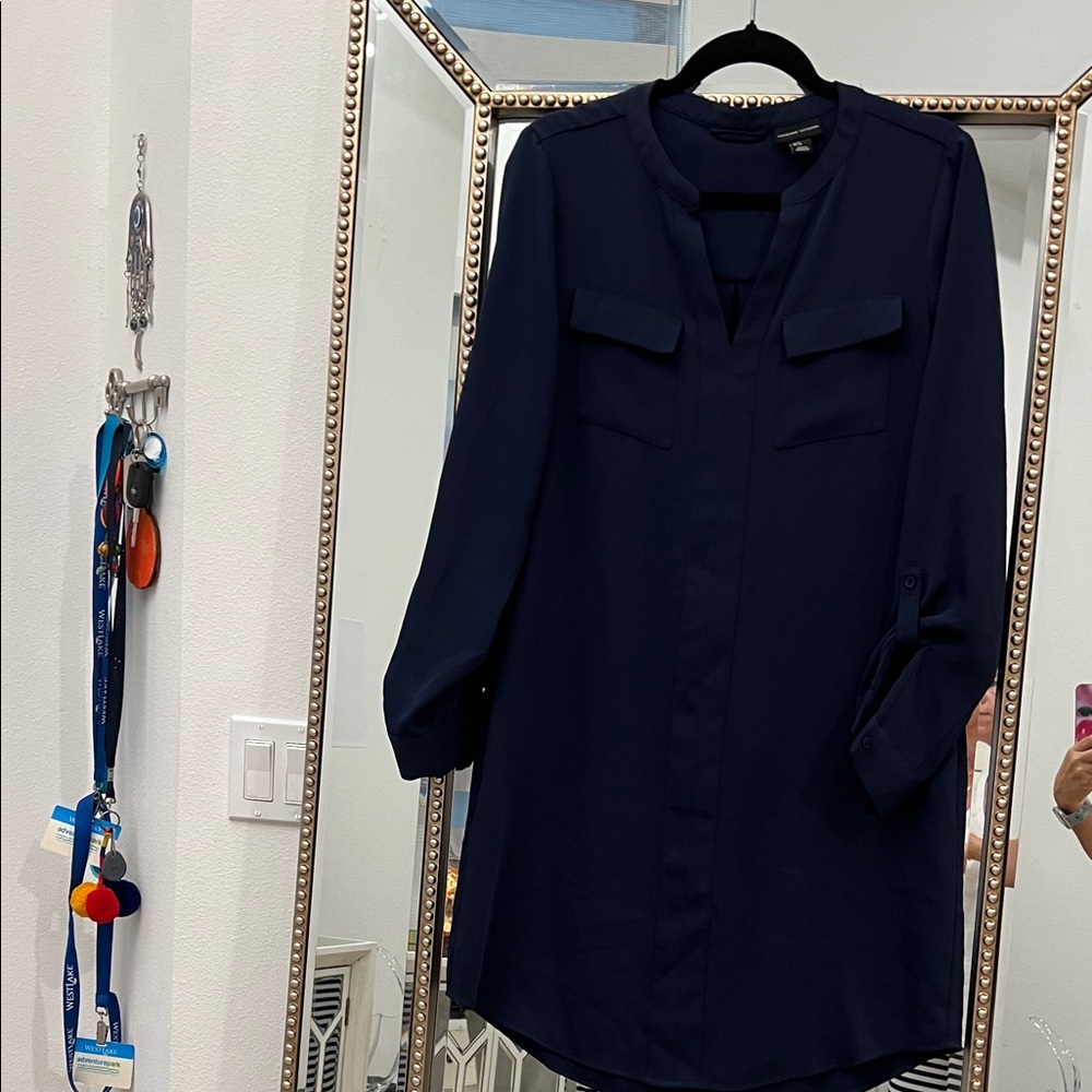 Adrienne Vittadini Elegant Navy Tunic